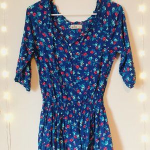 Blue dress with flowers